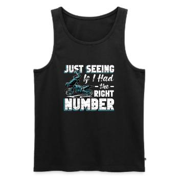 Motocross Meme Motocrossfahren Seeing Right Number - Männer Premium Bio Tank Top - Schwarz - Vorne - AI Model Male 178 light (178cm)