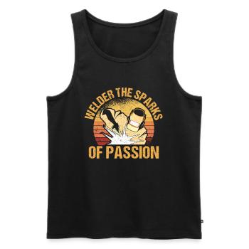Welder Sparks Passion Retro Metallverarbeitung - Männer Premium Bio Tank Top - Schwarz - Vorne - Michal (187cm)