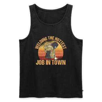Welding Hottest Job In Town Welding Workshop - Men's Premium Organic Tank Top - black - Front - Michal (187cm)