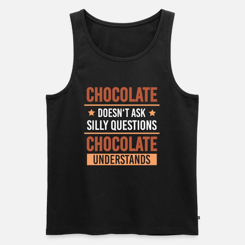 Chocolate Understands Problems Snacking Cocoa - Men's Premium Organic Tank Top - black
