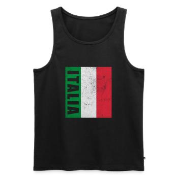 Drapeau de l’Italie fier cadeau de voyage italien - Débardeur bio Premium Homme - noir - Devant - Michal (187cm)