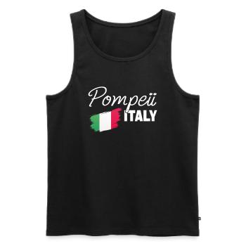 Pompéi Italie Drapeau italien - Débardeur bio Premium Homme - noir - Devant - Michal (187cm)