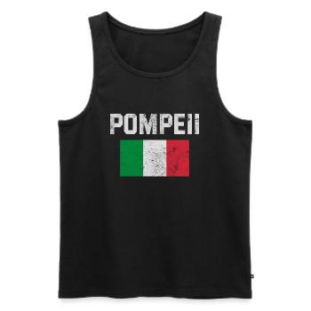 Pompeii Flagge Italien Geologie - Männer Premium Bio Tank Top - Schwarz - Vorne - AI Model Male 178 light (178cm)