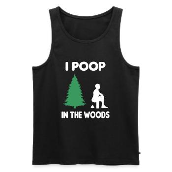 Poop In The Woods Nature Outdoor Travel Gift - Men's Premium Organic Tank Top - black - Front - Michal (187cm)