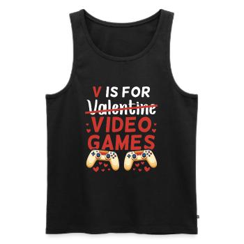 Video Games Valentine's Day Valentine Video Games - Men's Premium Organic Tank Top - black - Front - Michal (187cm)