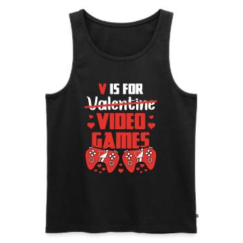 V Is For Valentine Video Games Zocker Beziehung - Männer Premium Bio Tank Top - Schwarz - Vorne - Michal (187cm)