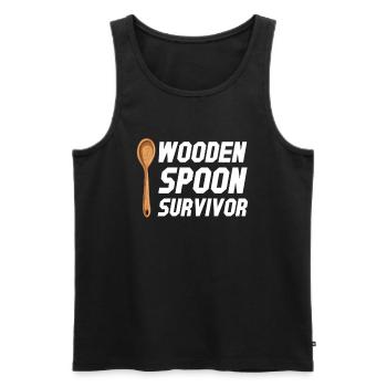 Wooden Spoon Survivor Erziehung Großeltern - Männer Premium Bio Tank Top - Schwarz - Vorne - AI Model Male 178 light (178cm)