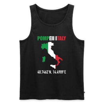 Pompeii Italy Italian Map Flag Geography - Men's Premium Organic Tank Top - black - Front - AI Model Male 178 light (178cm)