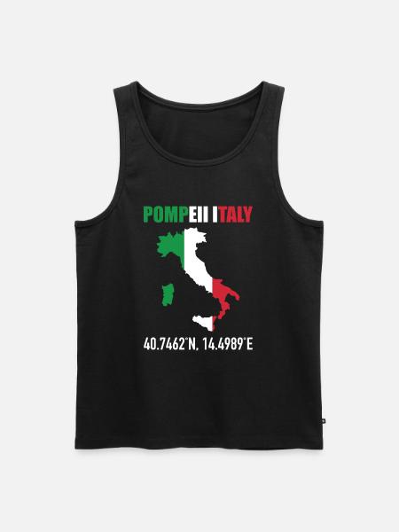 Pompeii Italy Italian Map Flag Geography - Men's Premium Organic Tank Top - black