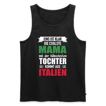Maman plus jolie fille Italie cadeau - Débardeur bio Premium Homme - noir - Devant - Michal (187cm)