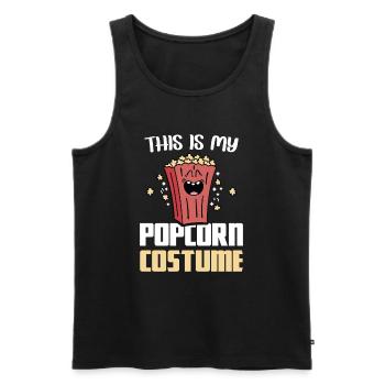 Costume de pop-corn Popcorn maïs soufflé Machine à pop-corn - Débardeur bio Premium Homme - noir - Devant - AI Model Male 178 light (178cm)