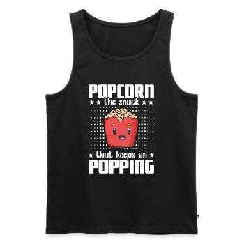 Popcorn Snack Popping - Débardeur bio Premium Homme - noir - Devant - AI Model Male 178 light (178cm)