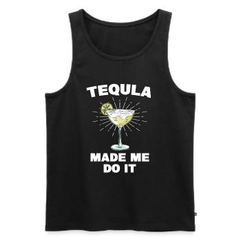 Tequila Made Me Do It Funny Tequila Saying - Men's Premium Organic Tank Top - black - Front - Michal (187cm)