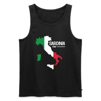 Sardinia Italy Sardinia Map Region Italy - Men's Premium Organic Tank Top - black - Front - AI Model Male 178 light (178cm)
