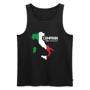 Campania Italy Kampanien Landkarte Region Italien - Männer Premium Bio Tank Top - Schwarz - Vorne - AI Model Male 178 light (178cm)