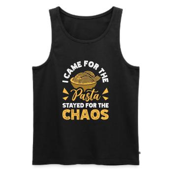 Venu Pour Les Pâtes Resté Pour Le Chaos Cuisine Italienne - Débardeur bio Premium Homme - noir - Devant - Michal (187cm)