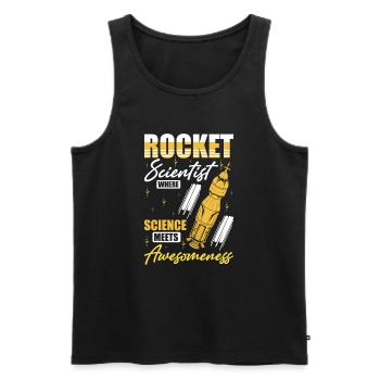 Ingénieur aérospatial Rocket Scientist Awesomeness - Débardeur bio Premium Homme - noir - Devant - AI Model Male 178 light (178cm)