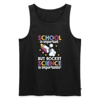 Aerospace Engineer School Important Rocket Science - Men's Premium Organic Tank Top - black - Front - AI Model Male 178 light (178cm)