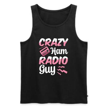 Crazy Ham Radio Guy Moderator Sprecher Radio - Männer Premium Bio Tank Top - Schwarz - Vorne - AI Model Male 178 light (178cm)