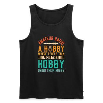 Retro Amateuer Radio Hobby Radioshow Sprecher - Männer Premium Bio Tank Top - Schwarz - Vorne - AI Model Male 178 light (178cm)