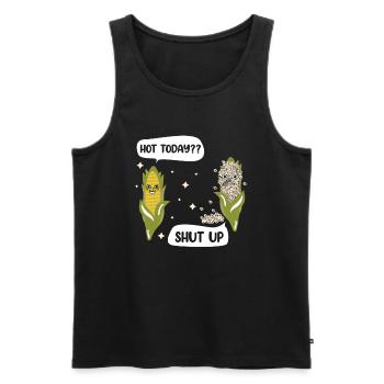 Popcorn Anime Kawaii Dire Maïs soufflé salé - Débardeur bio Premium Homme - noir - Devant - Michal (187cm)