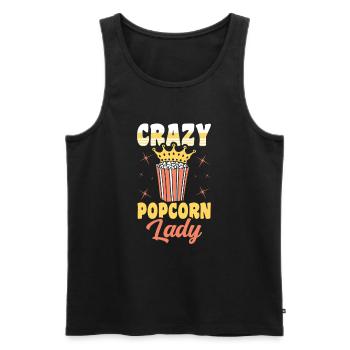 Crazy Popcorn Lady Lustiges Popped Corn Geschenk - Männer Premium Bio Tank Top - Schwarz - Vorne - AI Model Male 178 light (178cm)