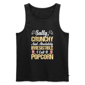 Salty Crunchy Popcorn Popped Corn Butter Pop-corn - Männer Premium Bio Tank Top - Schwarz - Vorne - AI Model Male 178 light (178cm)