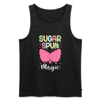 Sugar Spun Magic - Cotton Candy Gift for Kids - Men's Premium Organic Tank Top - black - Front - AI Model Male 178 light (178cm)