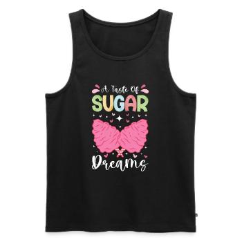 Cotton candy fairground funfair sweets - Men's Premium Organic Tank Top - black - Front - AI Model Male 178 light (178cm)