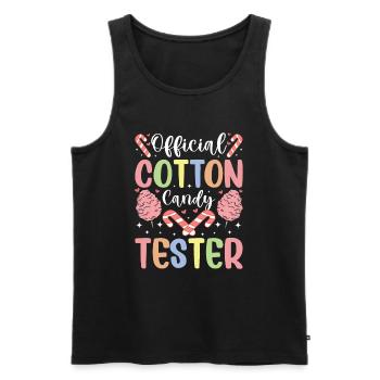 Official Cotton Candy Tester Sweets - Men's Premium Organic Tank Top - black - Front - AI Model Male 178 light (178cm)