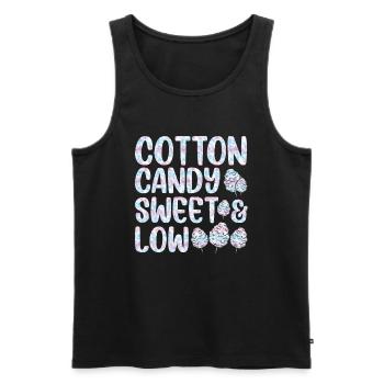 Cotton Candy Birthday Cotton Candy Sweet & Low - Men's Premium Organic Tank Top - black - Front - AI Model Male 178 light (178cm)