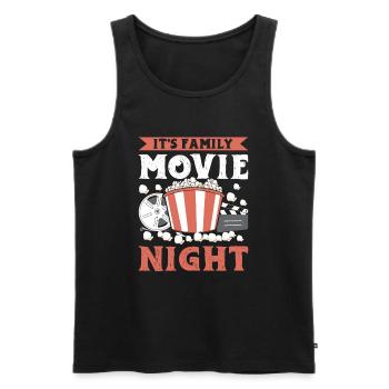Popcorn Family Movie Night Pop-Corn Movie Night - Men's Premium Organic Tank Top - black - Front - AI Model Male 178 light (178cm)
