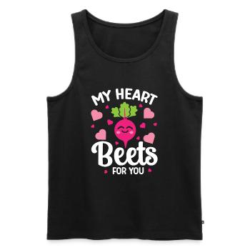 Rote Bete Beziehung Spruch Heart Beets For You - Männer Premium Bio Tank Top - Schwarz - Vorne - AI Model Male 178 light (178cm)