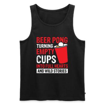 Beer Pong Turning Empty Cups Into Full Hearts - Männer Premium Bio Tank Top - Schwarz - Vorne - Michal (187cm)