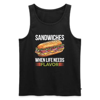Sandwiches When Life Needs Flavor - Männer Premium Bio Tank Top - Schwarz - Vorne - AI Model Male 178 light (178cm)