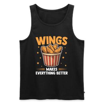 Chicken Wings Lustig Frittiertes Hühnchen Geschenk - Männer Premium Bio Tank Top - Schwarz - Vorne - Michal (187cm)