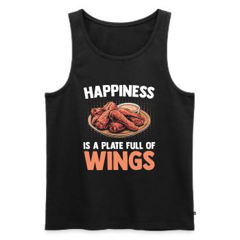 Chicken Wing - Happiness Is A Plate Full Of Wings - Männer Premium Bio Tank Top - Schwarz - Vorne - Michal (187cm)