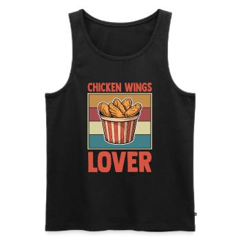 Chicken Wings Lover Retro Hühnerflügel Bucket - Männer Premium Bio Tank Top - Schwarz - Vorne - Michal (187cm)