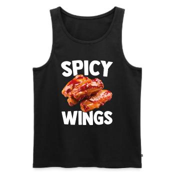 Spicy Hot Chicken Wings Chicken Wings Funny - Men's Premium Organic Tank Top - black - Front - Michal (187cm)