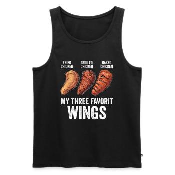 Chicken Wings Lustig Frittiert Gegrillt Gebacken - Männer Premium Bio Tank Top - Schwarz - Vorne - Michal (187cm)