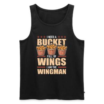 Hühnchen Bucket Full Of Wings I Am The Wingman - Männer Premium Bio Tank Top - Schwarz - Vorne - AI Model Male 178 light (178cm)
