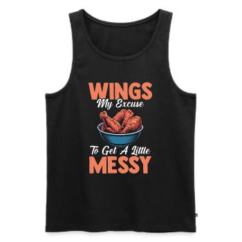 Chicken Wings My Excuse To Get A Little Messy - Männer Premium Bio Tank Top - Schwarz - Vorne - Michal (187cm)
