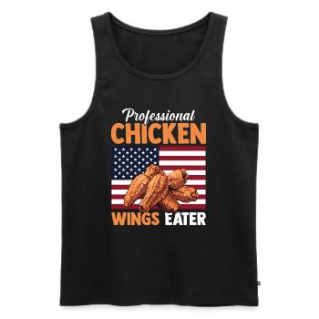 Ailes de poulet drapeau des États-Unis Eater Ailes épicées - Débardeur bio Premium Homme - noir - Devant - Michal (187cm)
