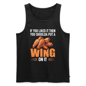 Cadeau d’ailes de poulet - Débardeur bio Premium Homme - noir - Devant - Michal (187cm)