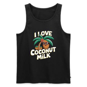 J’adore le lait de - Débardeur bio Premium Homme - noir - Devant - Michal (187cm)