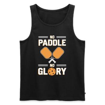 Drôle de pickleball Spurch No Paddle No Glory - Débardeur bio Premium Homme - noir - Devant - Michal (187cm)