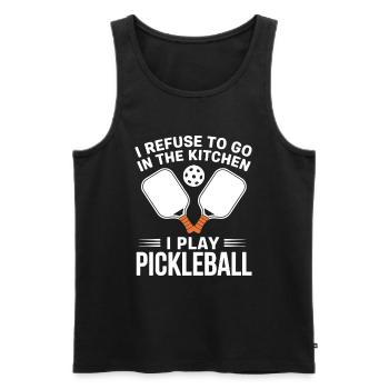 Funny Pickleball Gift Dinkball Tournament - Men's Premium Organic Tank Top - black - Front - AI Model Male 178 light (178cm)
