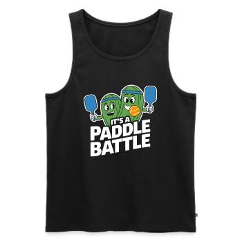 Pickleballspieler Dinkball Paddle Gurken Design - Männer Premium Bio Tank Top - Schwarz - Vorne - Michal (187cm)