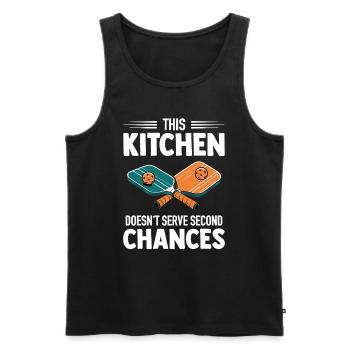 Pickleball - La cuisine ne sert pas de seconde chance - Débardeur bio Premium Homme - noir - Devant - Michal (187cm)