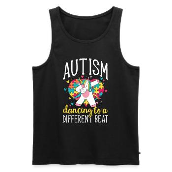 Autismus Puzzle Einhorn Tanzen Unterschied Musik - Männer Premium Bio Tank Top - Schwarz - Vorne - AI Model Male 178 light (178cm)